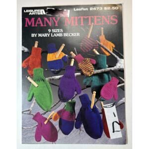 Leisure Arts Many Mittens - 9 Sizes - Knitting Leaflet 2473 vn